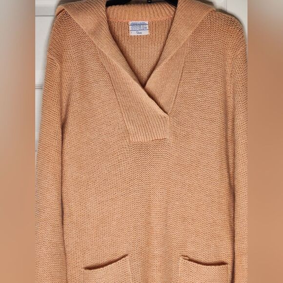 Vintage Sears 38 Coral Knit Longsleeve Pockets WOOL MOHAIR Blend Women's Sweater - Picture 3 of 10